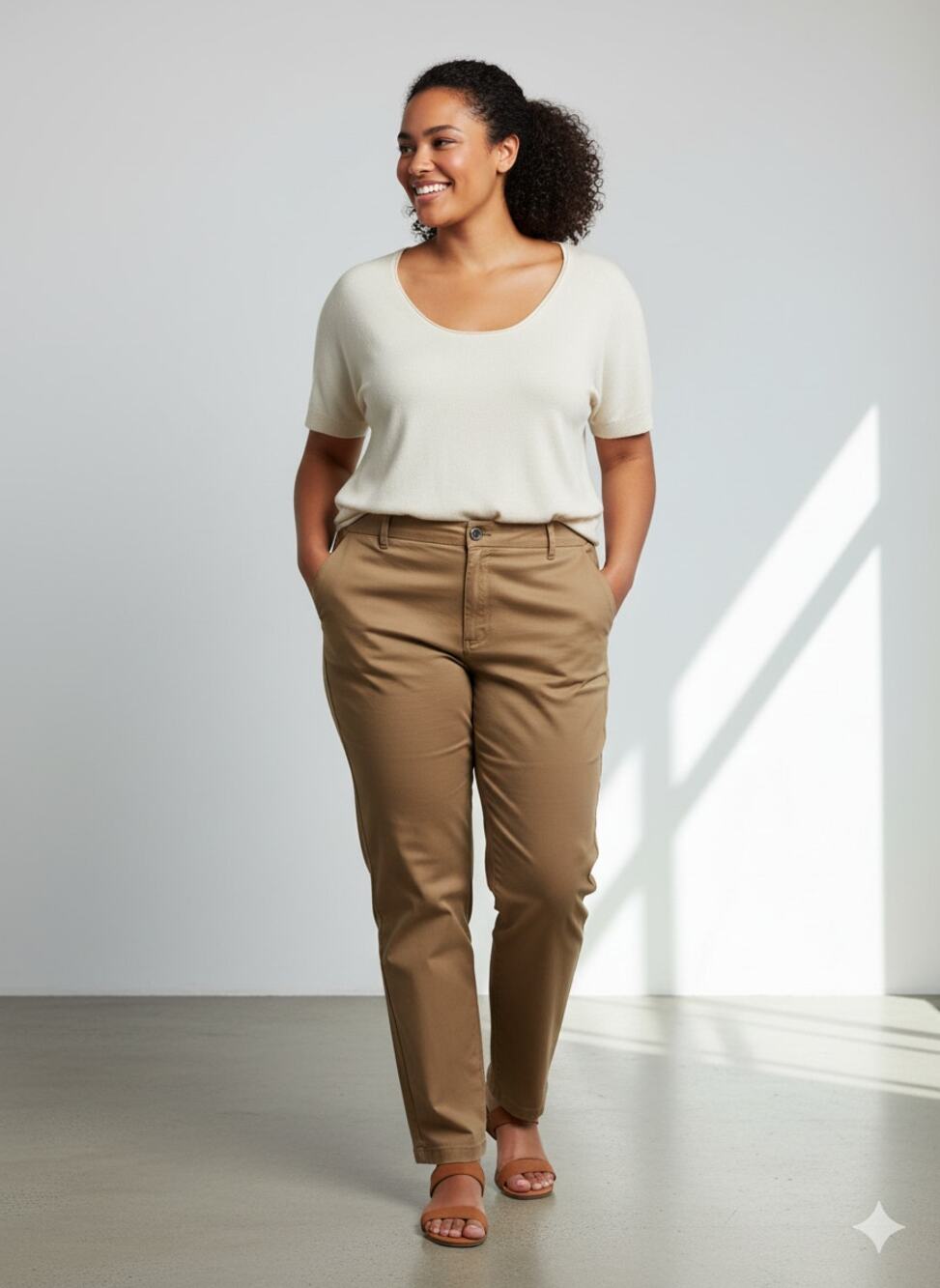 Banana Republic Women 18 Beige Flat Front Business Casual High-Rise Chino Pants